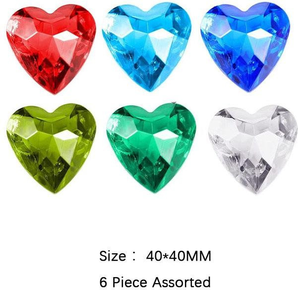 BC Pet Supplies Herzförmige Acryl Diamant Edelsteine Juwelen, 6-teiliges Set - Bild 1