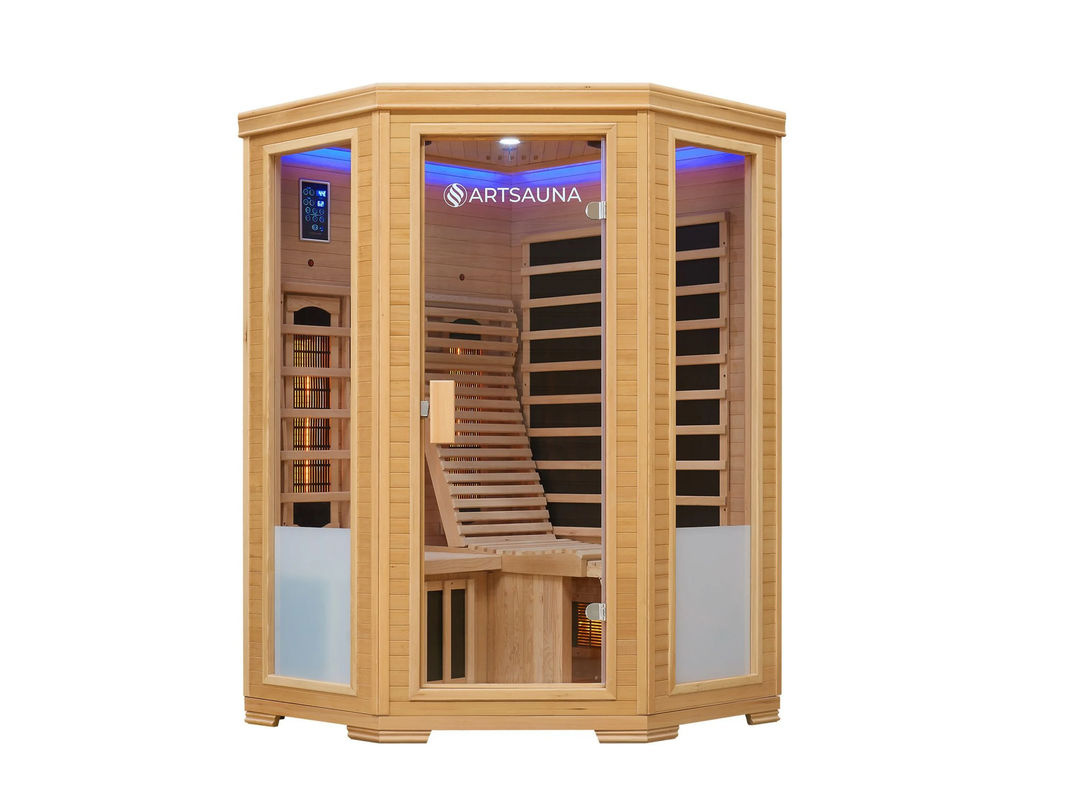 Artsauna Infrarotkabine Aalborg mit Dual-Technologie aus Hemlockholz in Braun für 2 Personen - Bild 3