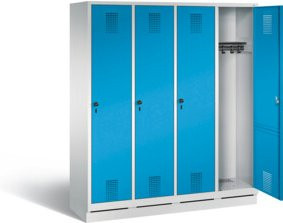 C+P Garderobenschrank Evolo mit Türen, Farbe: Front Lichtblau, Korpus Lichtgrau, H x B x T: 180 x 159 x 50 cm - Bild 1