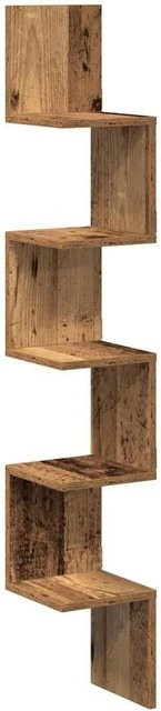 vidaXL Wand-Eckregal in Altholz-Optik, Braun, B/T/H: 20 x 20 x 127,5 cm - Bild 1