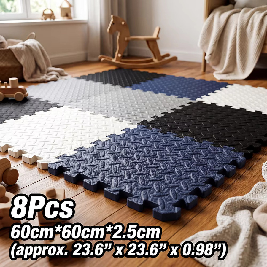 DHDH 8-teilige Puzzle-Spielmatte aus EVA-Schaum für Babys, Mehrfarbig und Weiß, B/B/H: 60 x 60 x 2,5 cm - Bild 3