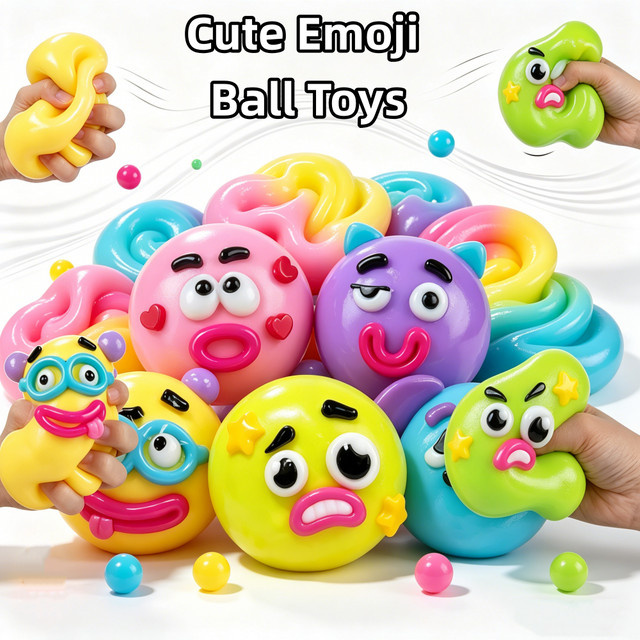 soulbao Emoji-Gesichts-Quetschball, Squishy-Spielzeug, pink, multicolour - Bild 1