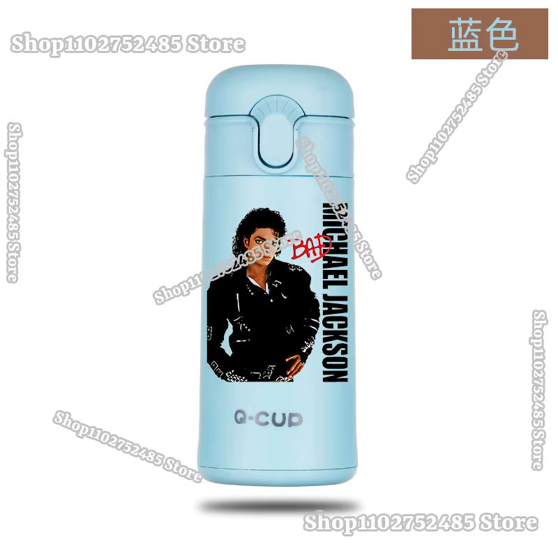 Michael Jackson Glasbecher mit Pop-up-Deckel und Motiv Superstar MJ als tragbarer Trinkbecher - Bild 2