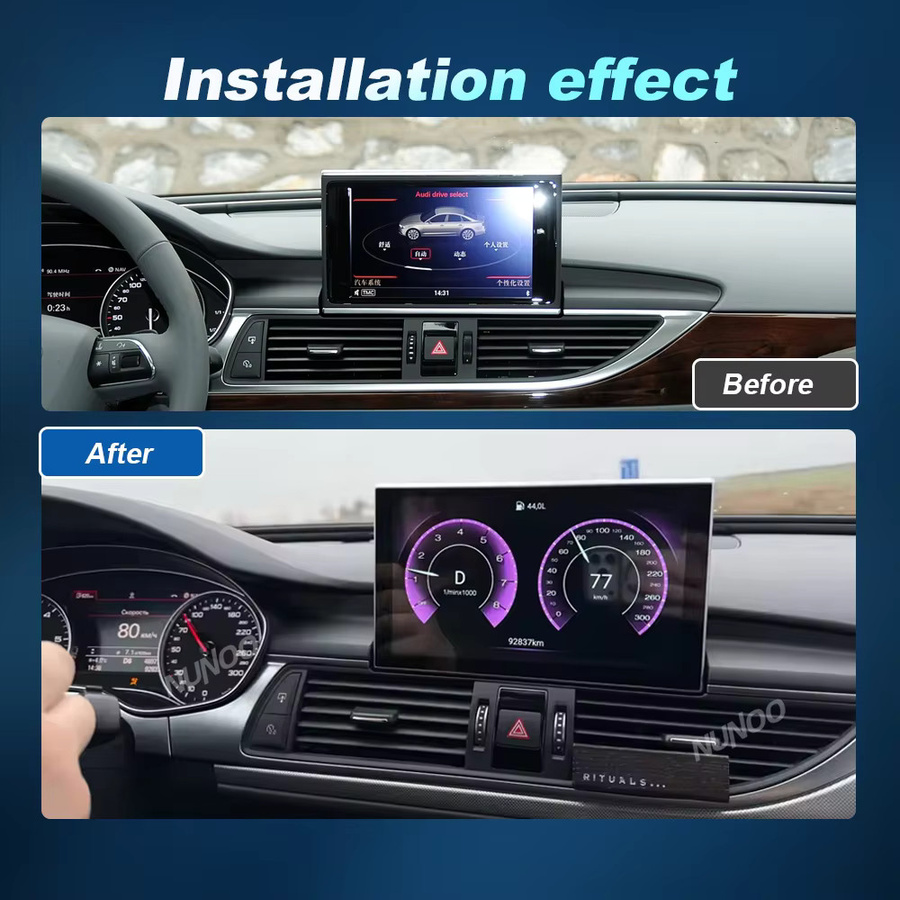 NUNOO Android 14 Multimedia-Player für Audi A6 C7 und A7 (2012-2018) mit Wireless CarPlay, Android Auto, Qualcomm Prozessor, GPS, Wi-Fi und Bluetooth in Schwarz - Bild 3