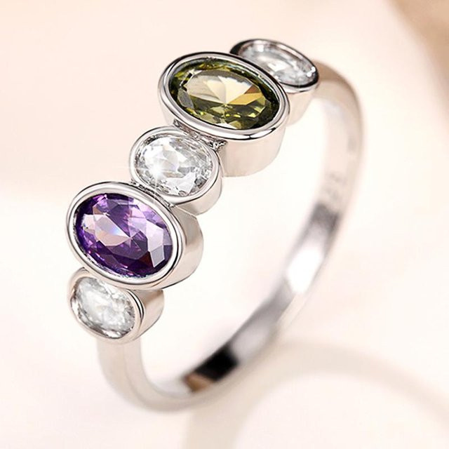 YIRAN Jewelry Fingerring, Bunter Zirkonia, Damen - Bild 1