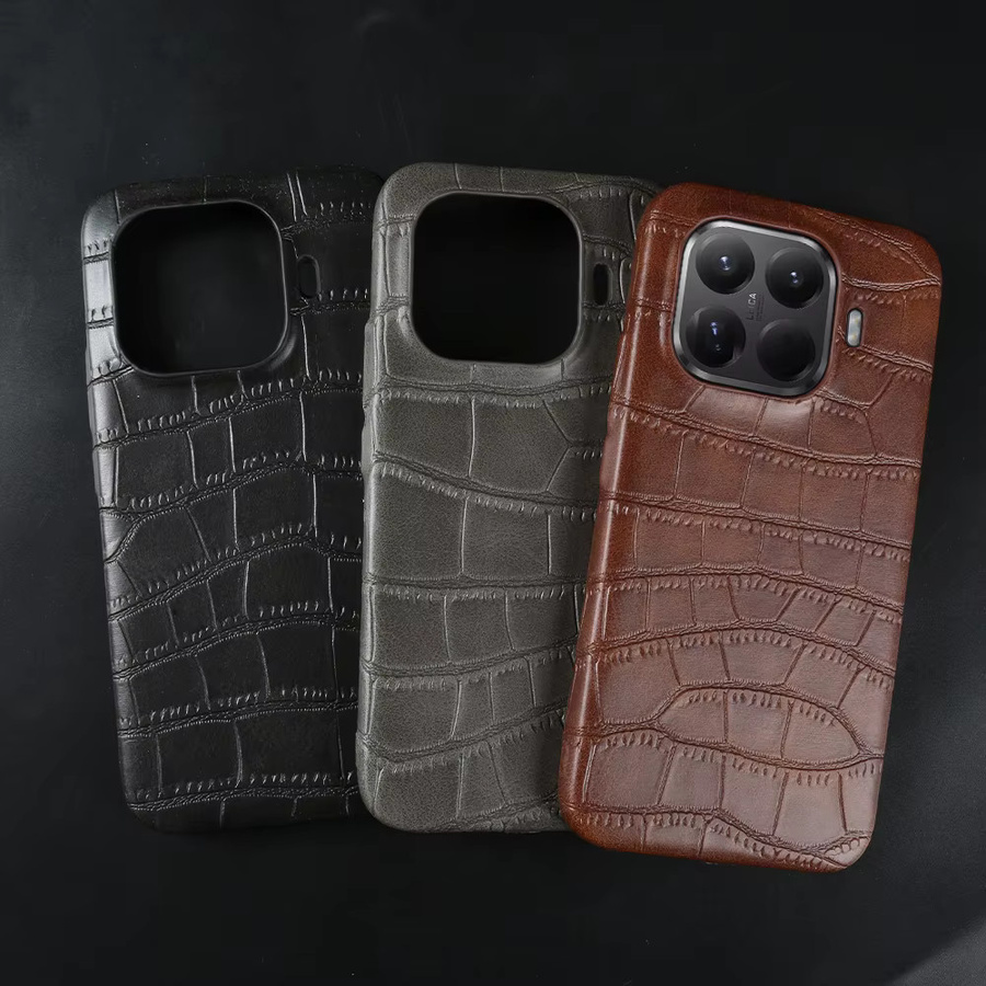 Premium Krokodilleder-Handyhülle für Xiaomi 15T 17T Pro 15 17 Ultra Pro Max 11 12 Lite 13T 14T Pro in Braun - Bild 2