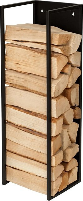 Relaxdays Kaminholzregal aus Eisen in Schwarz zur Wandmontage B: 100 cm, T: 25 cm, H: 25 cm - Bild 1
