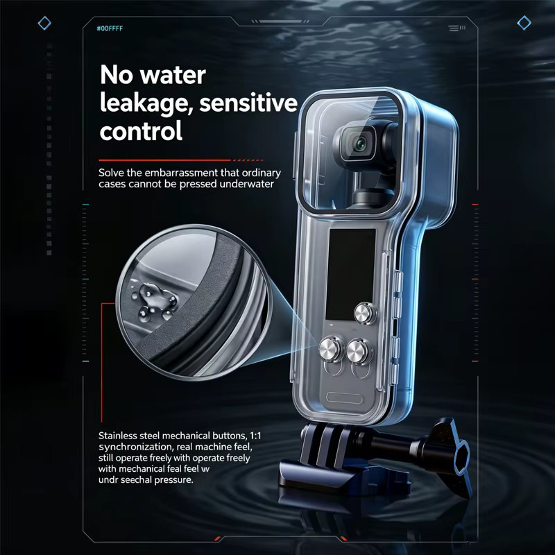 DJI Osmo Pocket 4 Unterwasser-Tauchgehäuse transparente Wasserdichte Schutzhülle für Surf-Zubehör - Bild 2