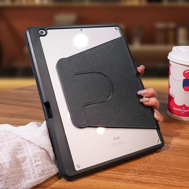 Rui Di Drehhülle für iPad in Schwarz, passend für iPad 7. 8. 9. 10. Generation sowie iPad Pro und iPad Air Modelle - Bild 1