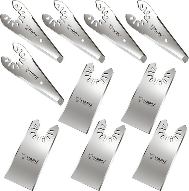 HAPU 10 Stück Universal-Oszillierende Multitool-Klingen aus Edelstahl in Silber zum Entfernen von Dichtungsmasse und Klebstoff - Bild 1
