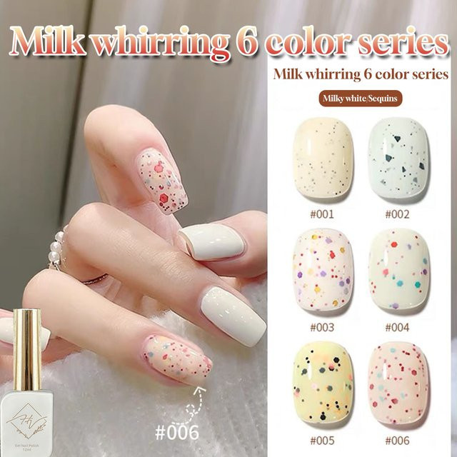 MISS SHAKA Nagellack Gel, Joghurt-Weiß, Schimmernd, 12 ml - Bild 1