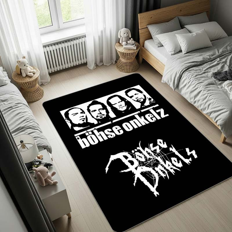 Böhse Onkelz Musikteppich Silent Wave in Grün und Schwarz, rechteckiger Polyester-Teppich, rutschfest und waschbar, B/B: 120 x 160 cm - Bild 1