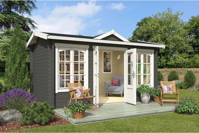 Lasita Gartenhaus Kensington Maja in Grüngrau mit Satteldach, B/T/H: 292,1 x 292,1 x 239,4 cm - Bild 1