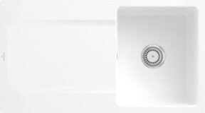 Villeroy & Boch Spüle Siluet 50 Flat flächenbündig mit Ablauffläche und Handbetätigung in Snow White - Bild 1