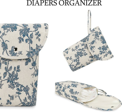 Wiederverwendbare Baby Wickeltasche von aboutbaby in Blau, waschbare Windel Aufbewahrungstasche