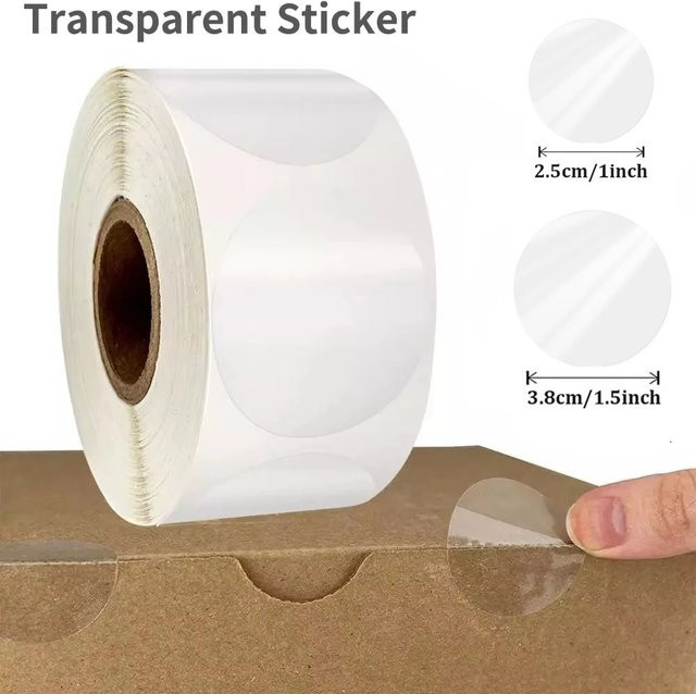 Haile Runde PVC-Aufkleber Transparent für Einzelhandelsverpackungen und Umschläge - Bild 1
