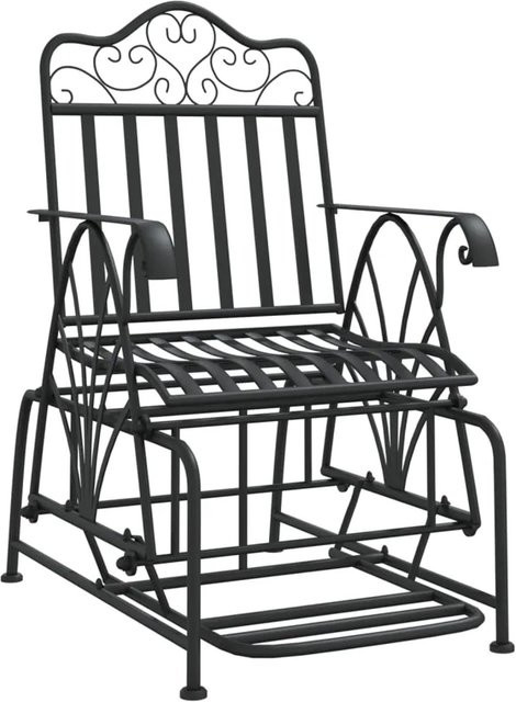 vidaXL Schaukelstuhl aus Stahl in Schwarz für Garten und Terrasse - Bild 1