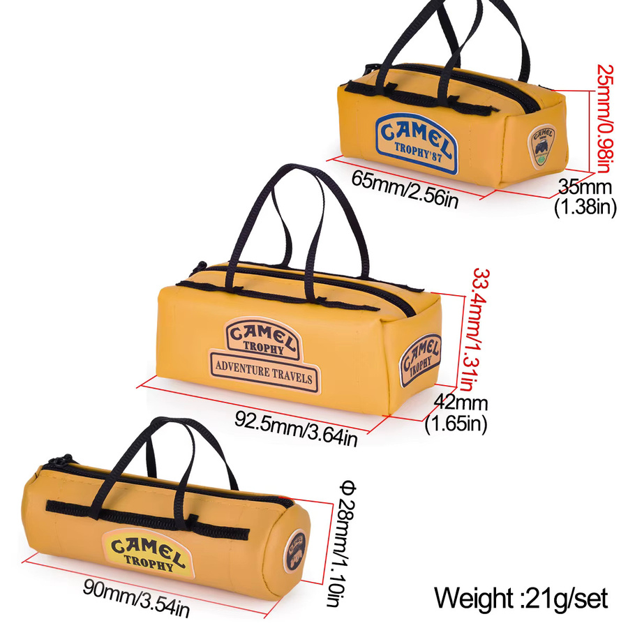 MALOM RC Leder-Dachreisetasche, Zubehör, 3-teiliges Set, Grün, 1:16 - Bild 1