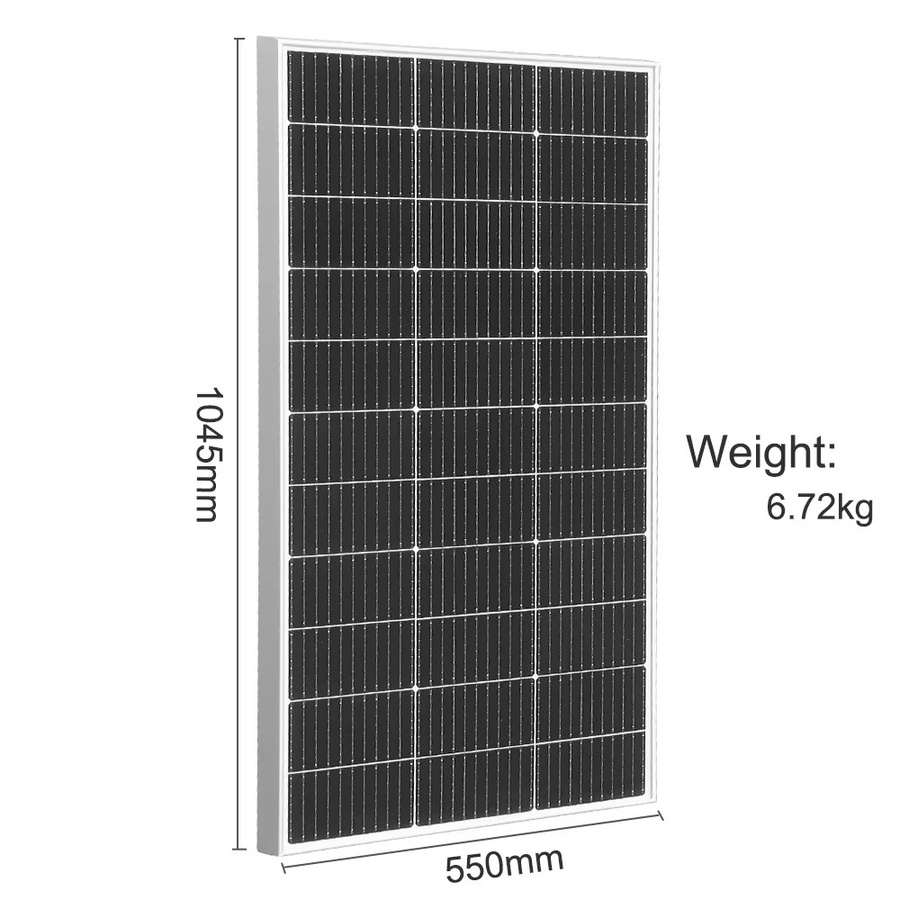 xinpuguang Monokristallines Solarpanel Set aus gehärtetem Glas für Haus, Auto, Camper oder Boot, 12V, Schwarz - Bild 3