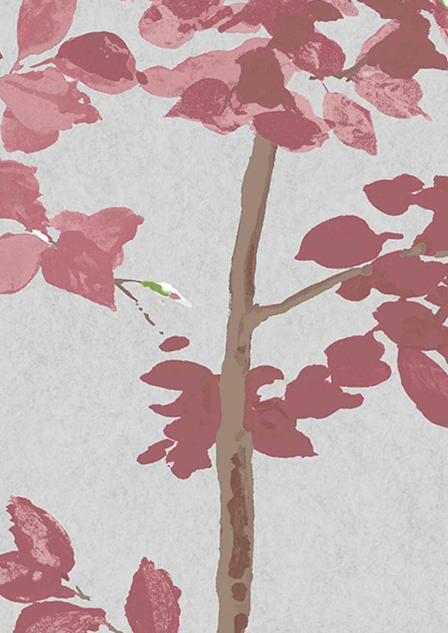 Lewis & Wood Tapete Beech in Pink mit floralem Naturdesign und botanischem Muster - Bild 1