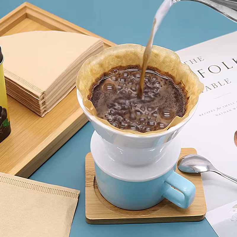 Leeseph Kaffeefilter 01 und 02 als Einwegfilter aus natürlichem Papier in Beige zum Übergießen und für Tropfkaffeemaschinen - Bild 2