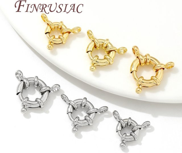 FINRUSIAC Federverschlüsse, 18K vergoldet, rund, 9mm 10mm 11mm - Bild 1