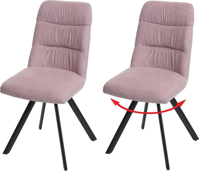 2er-Set MCW Esszimmerstuhl J69 aus Samt in Rosa mit Auto-Return-Funktion - Bild 1
