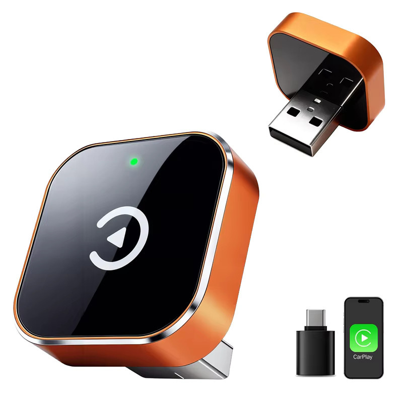 Lenovo Wireless CarPlay und Android Auto 2in1 Adapter Smart Mini Box mit 5.8G WiFi Schnellverbindung in Orange - Bild 6