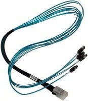 HighPoint Adapterkabel 1x MiniSAS SFF-8087 auf 4x SATA in Schwarz und Blau - Bild 1