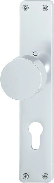 Hoppe Knopflangschild aus Aluminium in Silber mit PZ-72, B/T/H: 9,0 x 6,0 x 34,5 cm - Bild 1