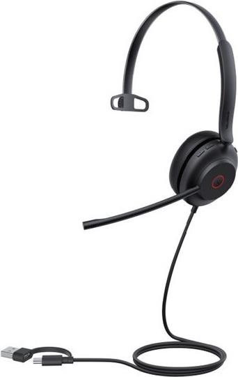 Yealink UH35 Mono On-Ear Headset Schwarz mit USB-C und USB-A Anschluss, zertifiziert für Microsoft Teams - Bild 1