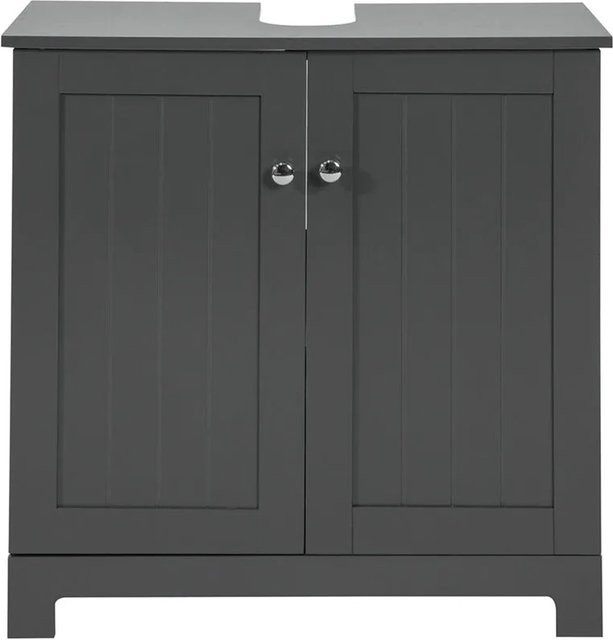 SoBuy Waschbeckenunterschrank Badschrank mit verstellbarer Ablage in Grau BZR18-DG, B/T/H: 60 x 30 x 60 cm - Bild 1