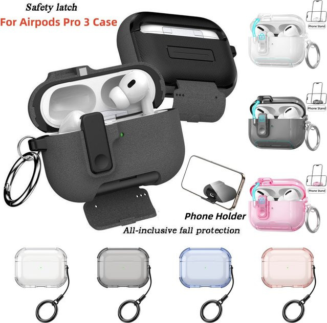 Apple AirPods Pro 3 Schutzhülle mit Reinigungsset und Schlüsselanhänger in Pink - Bild 1