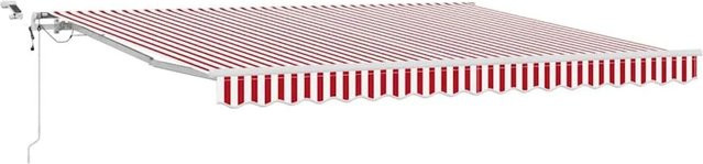 vidaXL Einziehbare Markise in Rot-Weiß aus Polyester und Metall, B: 400 cm, T: 300 cm - Bild 1