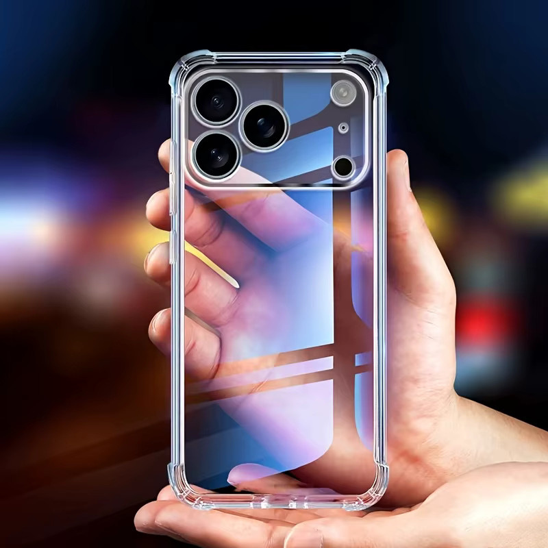 Stoßfeste Silikon-Schutzhülle für Apple iPhone 11 12 13 14 15 16 17 Pro Max in Transparent - Bild 3