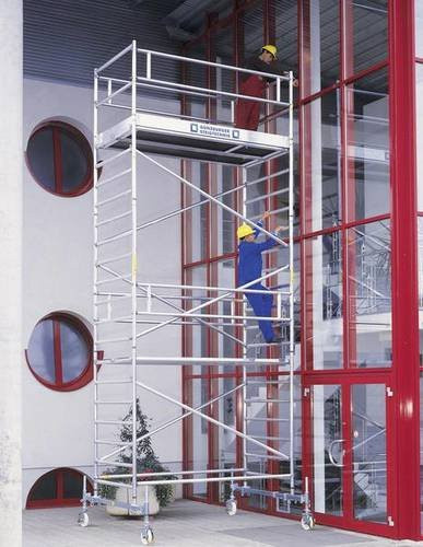 Günzburger Steigtechnik Rollgerüst aus Aluminium in Silber, B: 135,0 cm, T: 180,0 cm, max. Arbeitshöhe: 7,5 m - Bild 1