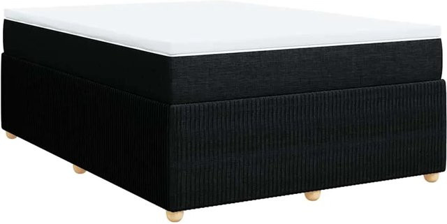 vidaXL Boxspringbett Hybrid mit Matratze und Taschenfederkern, Schwarz, B/T/H: 140 x 200 cm - Bild 1
