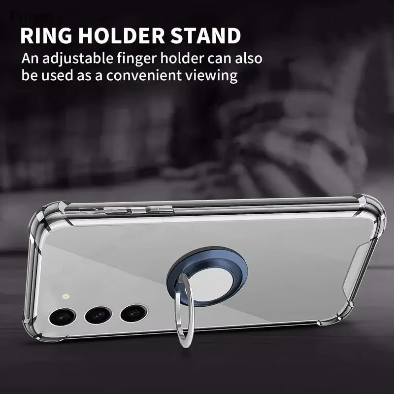 Stoßfeste Silikon-Schutzhülle mit Magnetring für Samsung Galaxy S25 Ultra Plus, S25, S25+, transparent - Bild 4