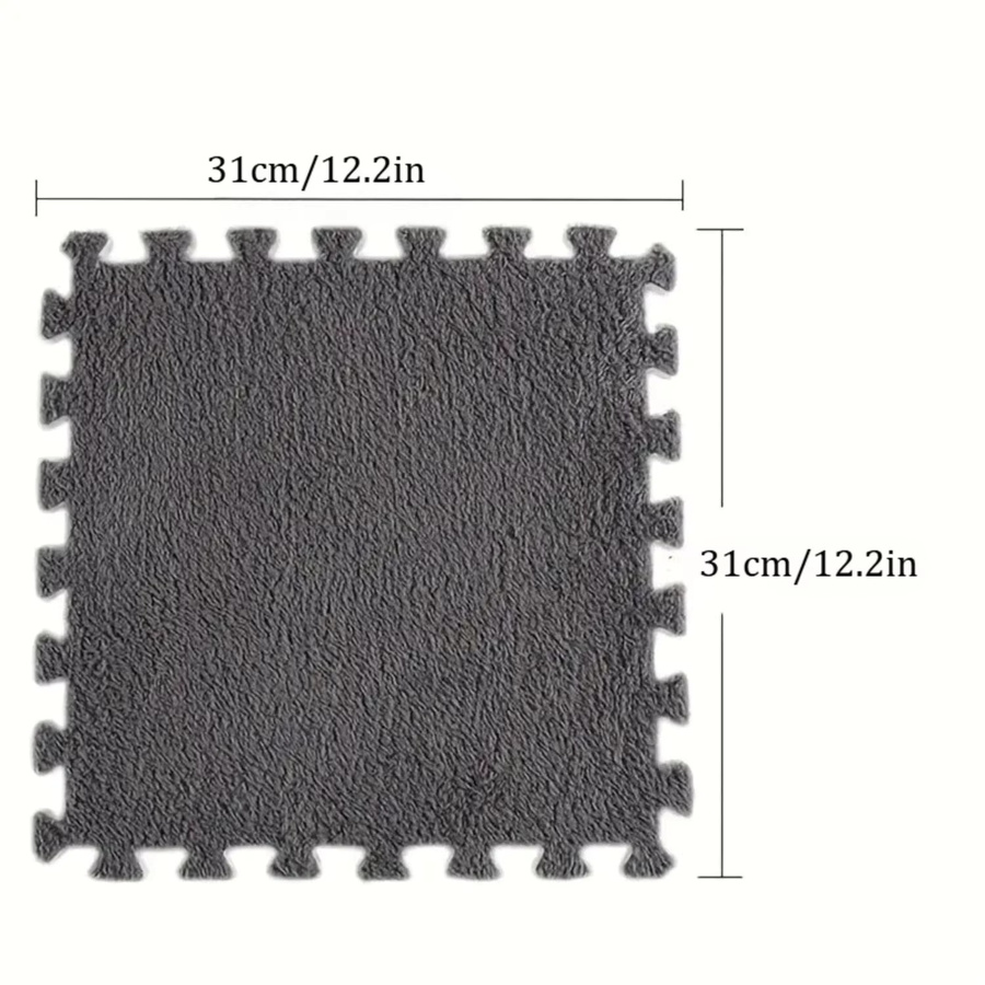 DHDH Baby-Plüsch-Krabbelmatte, quadratischer rutschfester Teppich in Schwarz für das Kinderzimmer - Bild 3