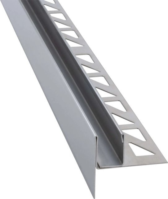 Dalsys Gefällekeil zur Glasaufnahme aus Edelstahl in Silber, Breite: 120 cm, Höhe: 19 mm, Ausführung links - Bild 1