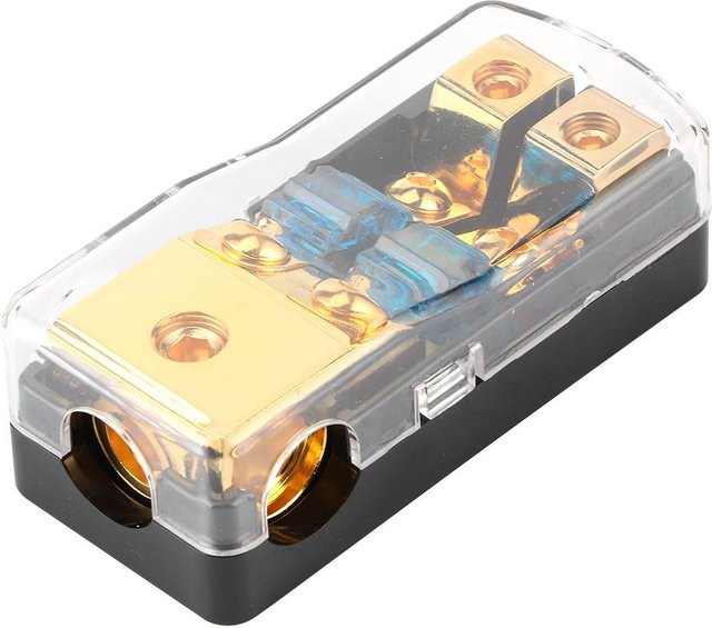 KaiSai 2-fach Mini ANL Sicherungsverteilerblock 60A für Auto und Boot in Gold und Multicolour - Bild 1