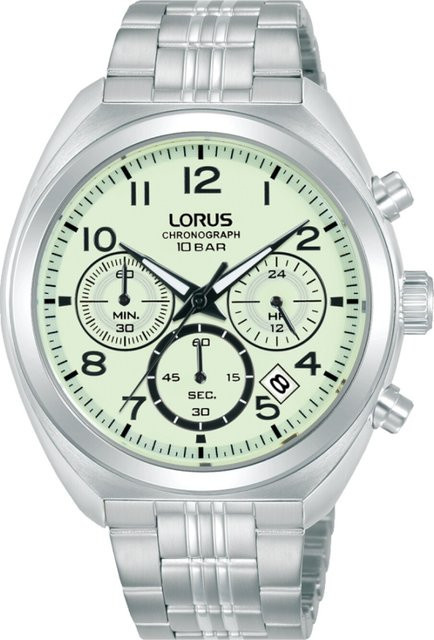 Lorus Chronograph, Quarz, Edelstahl, Grün, 41 mm, Herren - Bild 1