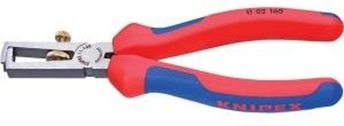 Knipex Abisolierzange 11 02 160 mit Öffnungsfeder und Mehrkomponenten-Griff in Schwarz-Rot, max. 10 mm² - Bild 2
