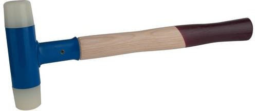 KS Tools 140.1215 Rückschlagfreier Schonhammer aus Holz mit blauem Kunststoffgriff - Bild 1