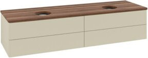 V&B Waschtischunterschrank Antao mit integrierter Beleuchtung, Wandmontage, Weiß lackiert, B: 160 cm, T: 50 cm - Bild 1