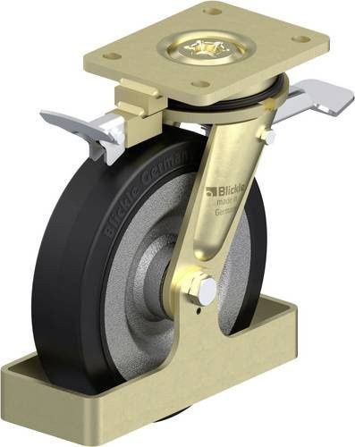 Blickle Schwerlast-Lenkrolle LS-SE 200K-ST-RI4-FS in Anthrazit und Schwarz mit 200 mm Rad-Durchmesser und 600 kg Tragfähigkeit - Bild 1