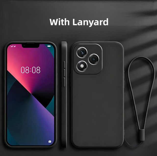 Stoßfeste Schutzhülle mit Lanyard und Mikrofaserfutter für Honor 600 Lite / 400 Lite in Schwarz oder Lila - Bild 1