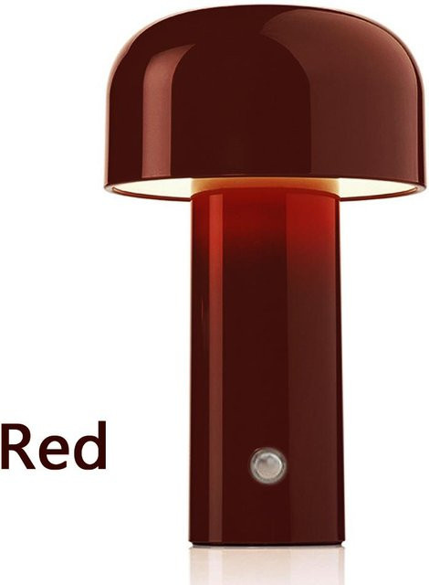 Liuxinyu Pilz-Tischlampe rot, kabellose Touch-Nachtlampe mit USB-Ladefunktion und dimmbarer LED-Beleuchtung - Bild 1