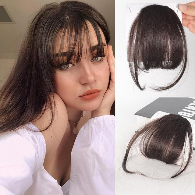i-Beautiful Front-Airbangs-Perücke Haarteil, Brown, Damen - Bild 1