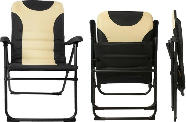 Osoltus Alu Camping Klappsessel Hochlehner MPO Van in Schwarz und Beige - Bild 1